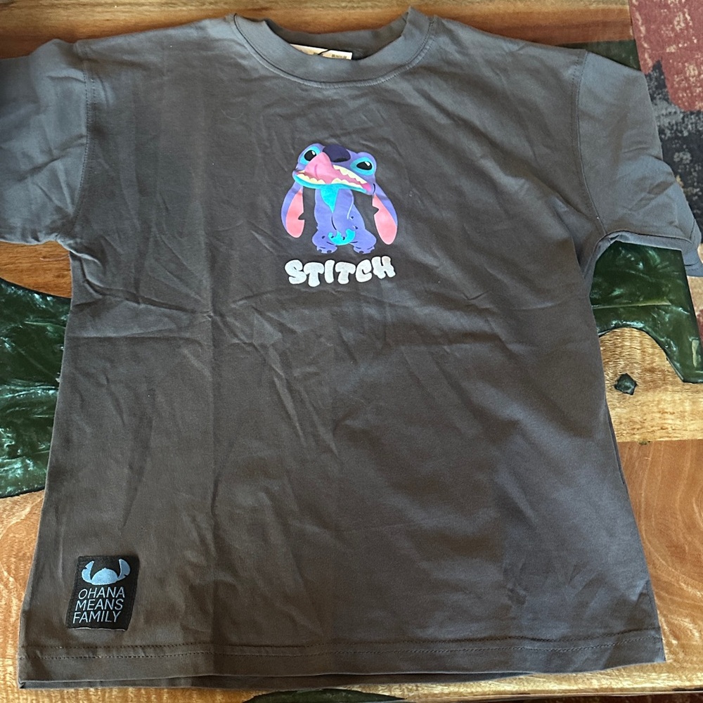 Zara Kids Charcoal Stitch Graphic Tee
